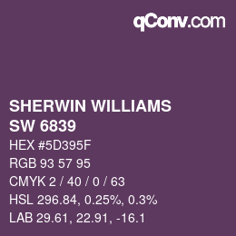 Color code: SHERWIN WILLIAMS<br>SW 6839 - Kimono Violet | qconv.com