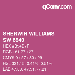 颜色代码: SHERWIN WILLIAMS<br>SW 6840 - Exuberant Pink | qconv.com