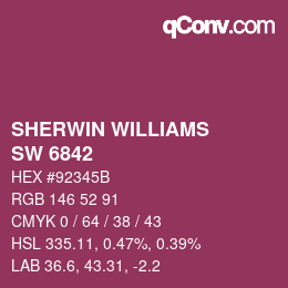 カラーコード: SHERWIN WILLIAMS<br>SW 6842 - Forward Fuchsia | qconv.com