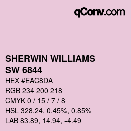 Color code: SHERWIN WILLIAMS<br>SW 6844 - Merry Pink | qconv.com