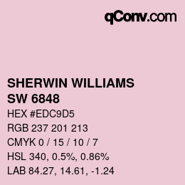 颜色代码: SHERWIN WILLIAMS<br>SW 6848 - Panache Pink | qconv.com