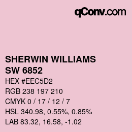 颜色代码: SHERWIN WILLIAMS<br>SW 6852 - Desire Pink | qconv.com