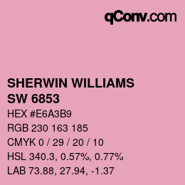 カラーコード: SHERWIN WILLIAMS<br>SW 6853 - Fussy Pink | qconv.com