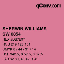 颜色代码: SHERWIN WILLIAMS<br>SW 6854 - Impatient Pink | qconv.com