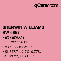 カラーコード: SHERWIN WILLIAMS<br>SW 6857 - Pink Moment | qconv.com