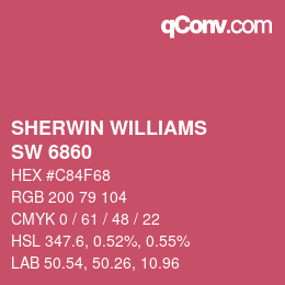 颜色代码: SHERWIN WILLIAMS<br>SW 6860 - Eros Pink | qconv.com