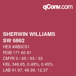 カラーコード: SHERWIN WILLIAMS<br>SW 6862 - Cherries Jubilee | qconv.com