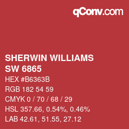 カラーコード: SHERWIN WILLIAMS<br>SW 6865 - Gypsy Red | qconv.com