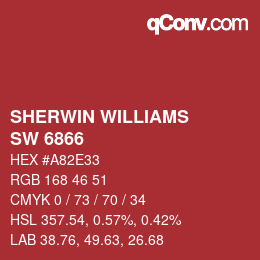 颜色代码: SHERWIN WILLIAMS<br>SW 6866 - Heartthrob | qconv.com