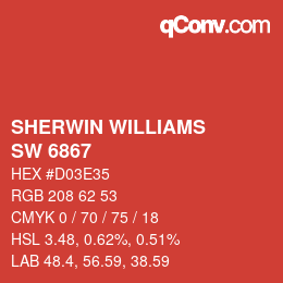 颜色代码: SHERWIN WILLIAMS<br>SW 6867 - Fireworks | qconv.com