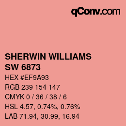 颜色代码: SHERWIN WILLIAMS<br>SW 6873 - Coral Bead | qconv.com
