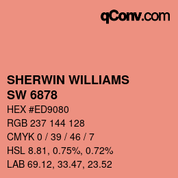 カラーコード: SHERWIN WILLIAMS<br>SW 6878 - Animated Coral | qconv.com