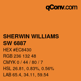 颜色代码: SHERWIN WILLIAMS<br>SW 6887 - Navel | qconv.com