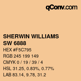 カラーコード: SHERWIN WILLIAMS<br>SW 6888 - Pizazz Peach | qconv.com