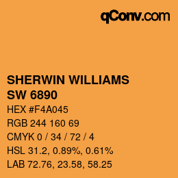 カラーコード: SHERWIN WILLIAMS<br>SW 6890 - Osage Orange | qconv.com