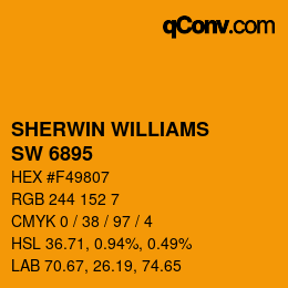 カラーコード: SHERWIN WILLIAMS<br>SW 6895 - Laughing Orange | qconv.com