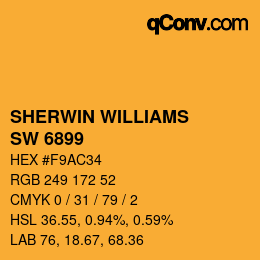 颜色代码: SHERWIN WILLIAMS<br>SW 6899 - Nasturtium | qconv.com