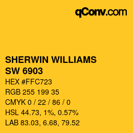 カラーコード: SHERWIN WILLIAMS<br>SW 6903 - Cheerful | qconv.com