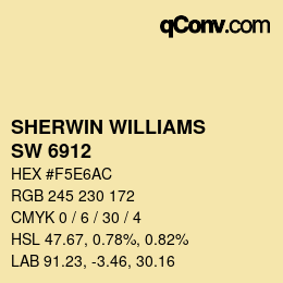 Color code: SHERWIN WILLIAMS<br>SW 6912 - Glisten Yellow | qconv.com