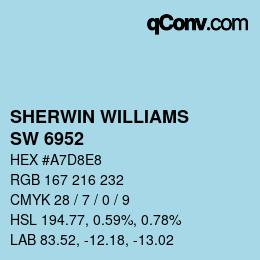 Farbcode: SHERWIN WILLIAMS<br>SW 6952 - Blue Click | qconv.com