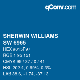 カラーコード: SHERWIN WILLIAMS<br>SW 6965 - Hyper Blue | qconv.com