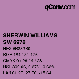 カラーコード: SHERWIN WILLIAMS<br>SW 6978 - Drama Violet | qconv.com