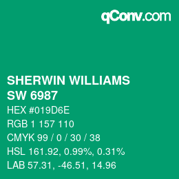 Farbcode: SHERWIN WILLIAMS<br>SW 6987 - Jitterbug Jade | qconv.com