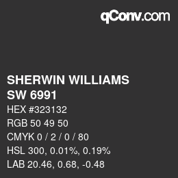 カラーコード: SHERWIN WILLIAMS<br>SW 6991 - Black Magic | qconv.com