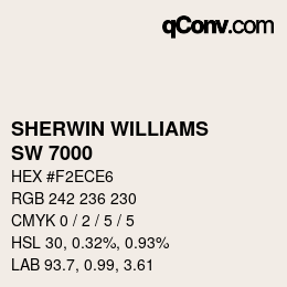 カラーコード: SHERWIN WILLIAMS<br>SW 7000 - Ibis White | qconv.com