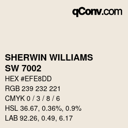 カラーコード: SHERWIN WILLIAMS<br>SW 7002 - Downy | qconv.com