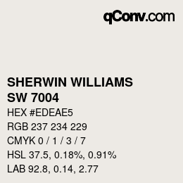 颜色代码: SHERWIN WILLIAMS<br>SW 7004 - Snowbound | qconv.com