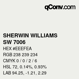 Code couleur: SHERWIN WILLIAMS<br>SW 7006 - Extra White | qconv.com