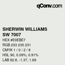 カラーコード: SHERWIN WILLIAMS<br>SW 7007 - Ceiling Bright White | qconv.com