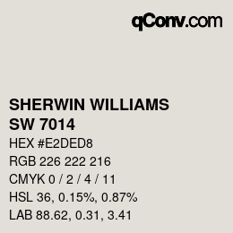 カラーコード: SHERWIN WILLIAMS<br>SW 7014 - Eider White | qconv.com