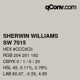 カラーコード: SHERWIN WILLIAMS<br>SW 7015 - Repose Gray | qconv.com