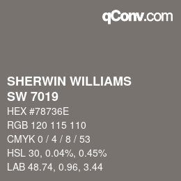 颜色代码: SHERWIN WILLIAMS<br>SW 7019 - Gauntlet Gray | qconv.com