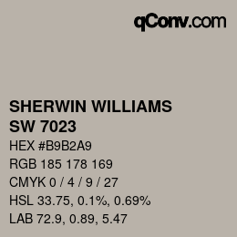 颜色代码: SHERWIN WILLIAMS<br>SW 7023 - Requisite Gray | qconv.com