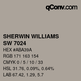 颜色代码: SHERWIN WILLIAMS<br>SW 7024 - Functional Gray | qconv.com