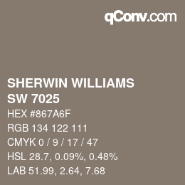 カラーコード: SHERWIN WILLIAMS<br>SW 7025 - Backdrop | qconv.com