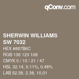 颜色代码: SHERWIN WILLIAMS<br>SW 7032 - Warm Stone | qconv.com