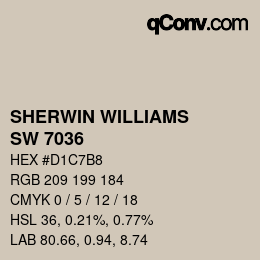 カラーコード: SHERWIN WILLIAMS<br>SW 7036 - Accessible Beige | qconv.com