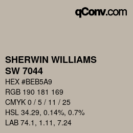 カラーコード: SHERWIN WILLIAMS<br>SW 7044 - Amazing Gray | qconv.com