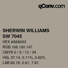 カラーコード: SHERWIN WILLIAMS<br>SW 7045 - Intellectual Gray | qconv.com