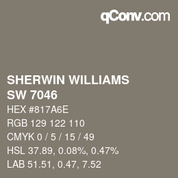 カラーコード: SHERWIN WILLIAMS<br>SW 7046 - Anonymous | qconv.com