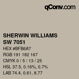 颜色代码: SHERWIN WILLIAMS<br>SW 7051 - Analytical Gray | qconv.com