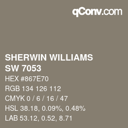 颜色代码: SHERWIN WILLIAMS<br>SW 7053 - Adaptive Shade | qconv.com