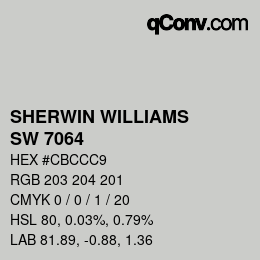 颜色代码: SHERWIN WILLIAMS<br>SW 7064 - Passive | qconv.com