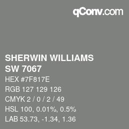 颜色代码: SHERWIN WILLIAMS<br>SW 7067 - Cityscape | qconv.com