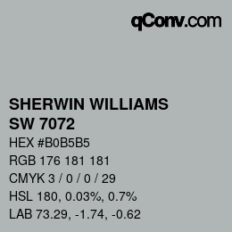 カラーコード: SHERWIN WILLIAMS<br>SW 7072 - Online | qconv.com