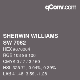 Color code: SHERWIN WILLIAMS<br>SW 7082 - Stunning Shade | qconv.com